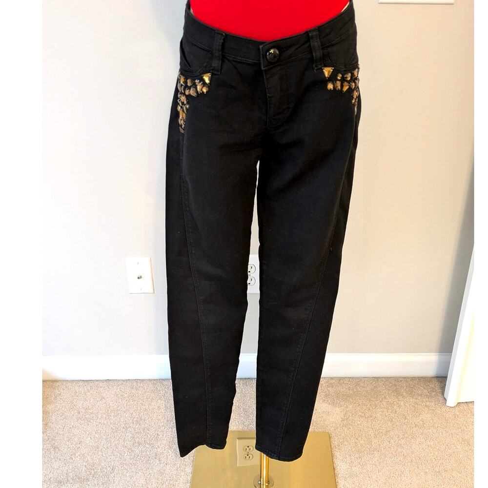 Love Moschino Rhinestone Embellished Black Jeans